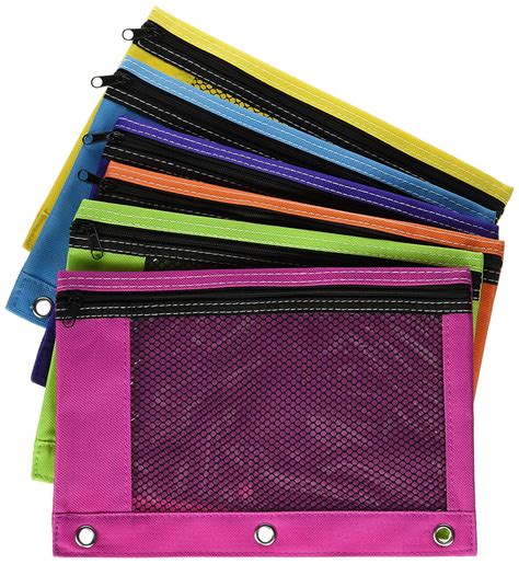 3 ring zipper pencil pouch